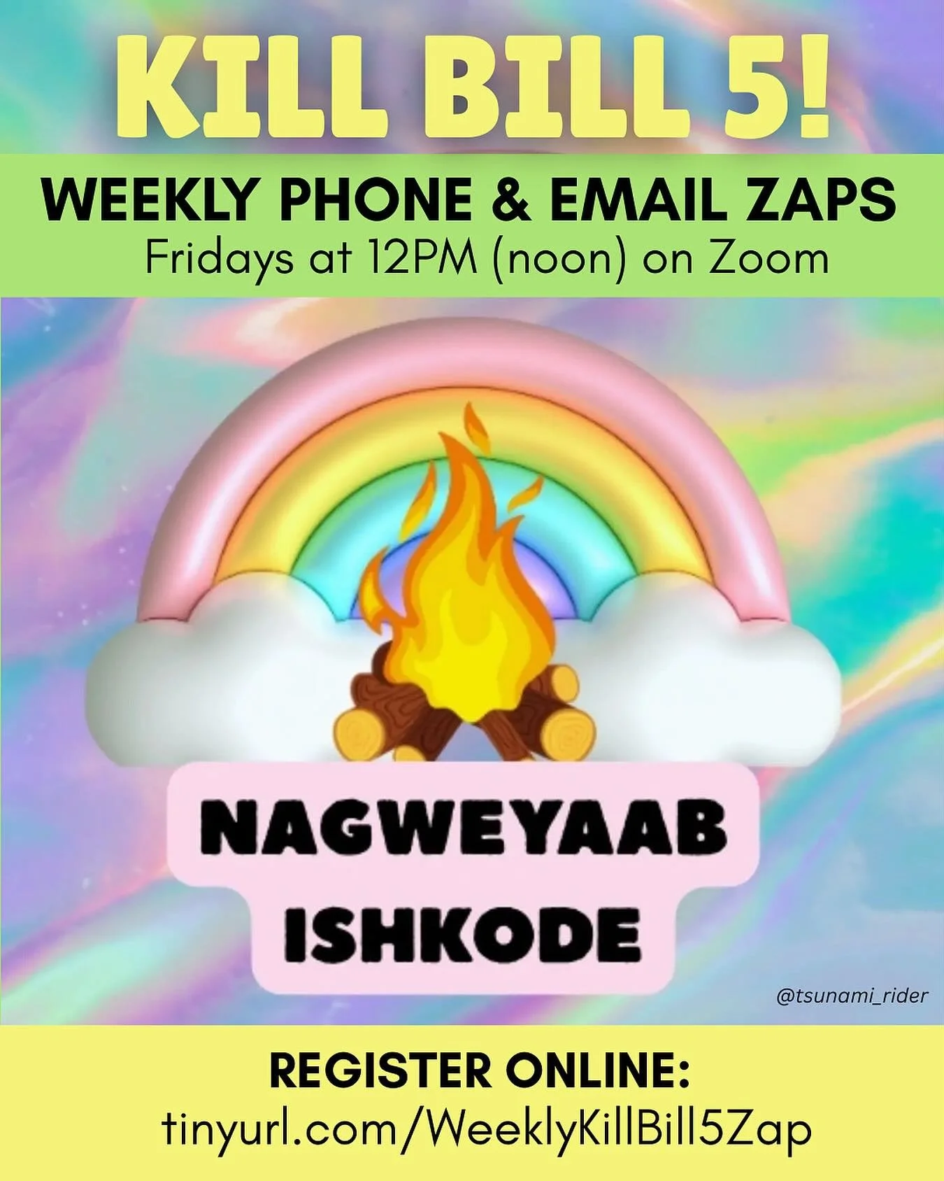 Join us again THIS FRIDAY at noon for our weekly zap to KILL BILL 5!!

Let&rsquo;s unite in solidarity as we call and email those who voted for or supported the gutting of environmental protections and undermining of Indigenous sovereignty, including