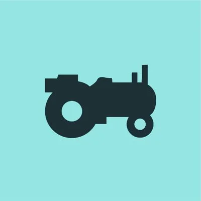 Silhouette of a tractor