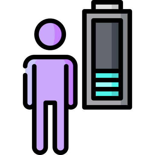 Icon: person with icon showing low battery