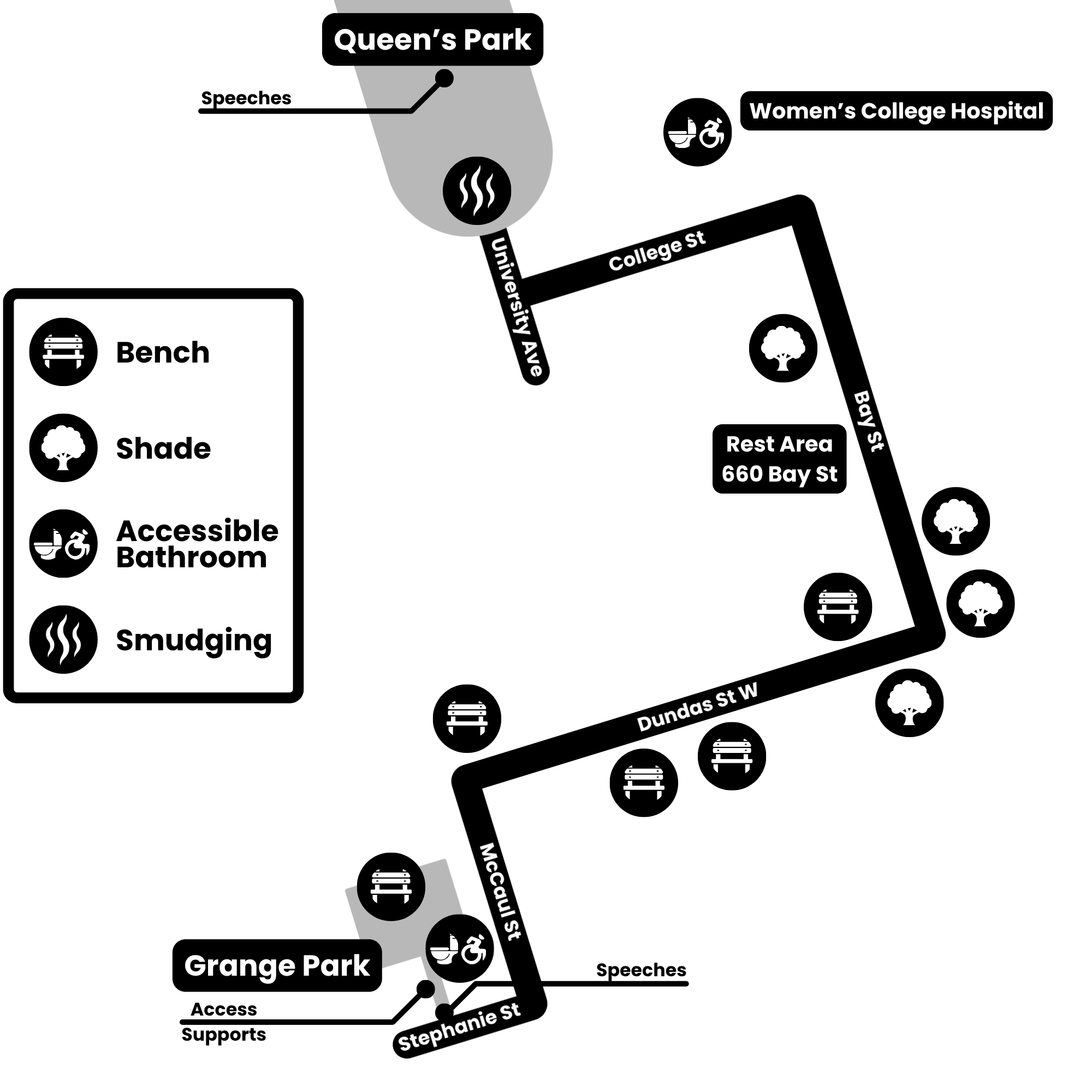 Map of march route. Full description in page text.