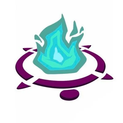 An icon with a fire on the back of a turtle