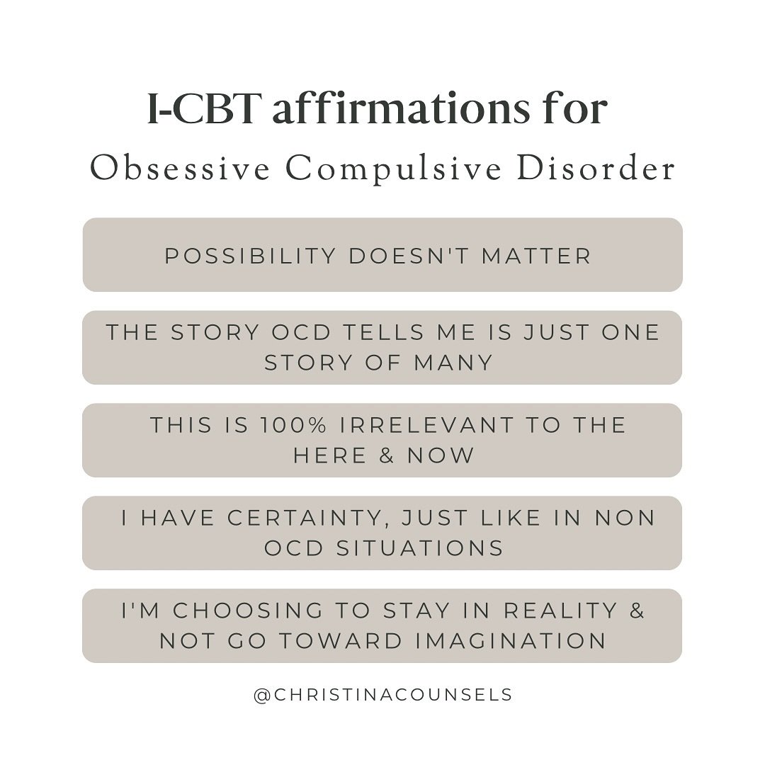 Reading these without context about Inference Based CBT may seem completely backwards to everything you know about OCD treatment. 

If you&rsquo;ve come from the world of Exposure Response Prevention, these affirmations will sound confusing and contr