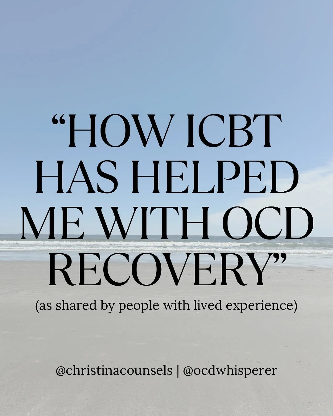 OCD Awareness Week is coming up (Oct 12&ndash;18), and @ocdwhisperer and I want to shine a light on a therapy that changed the way we understand and experience OCD: Inference-Based Cognitive Behavioral Therapy (ICBT).

OCD is often called the &ldquo;