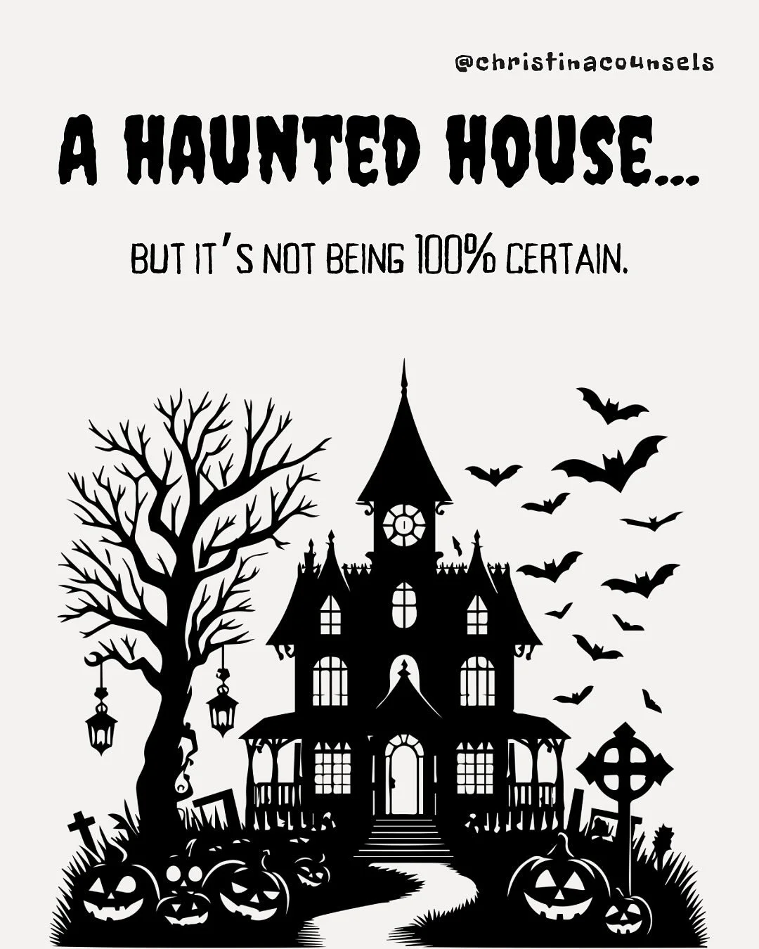 A haunted house but&hellip;
 Turns out the real jump scares are: ✨ sending a text and waiting for a reply ✨ trusting myself without proof ✨ trying to rest when there&rsquo;s still more I could do

Because sometimes the scariest things&hellip; are jus