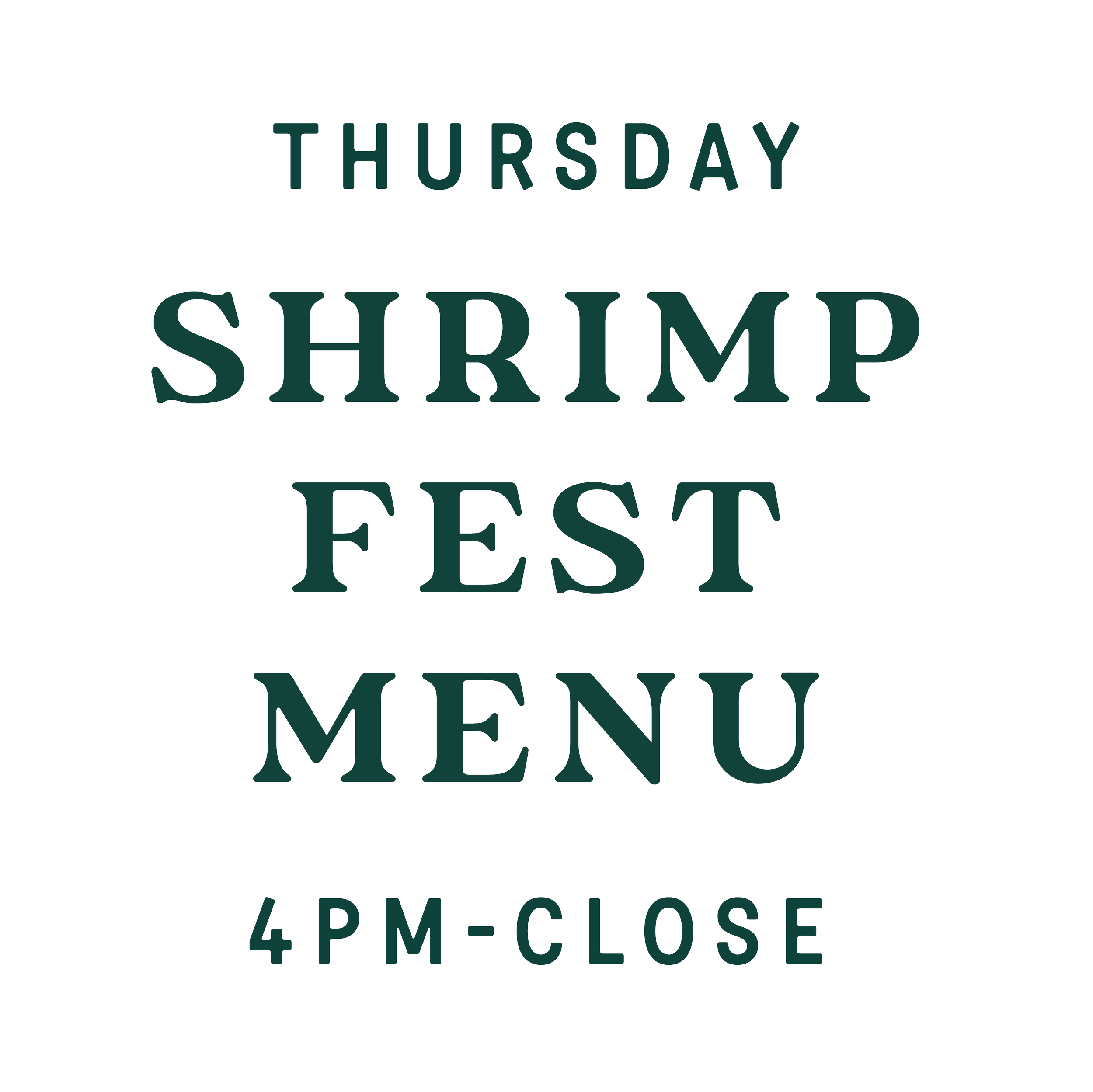 Thursday Shrimp Specials