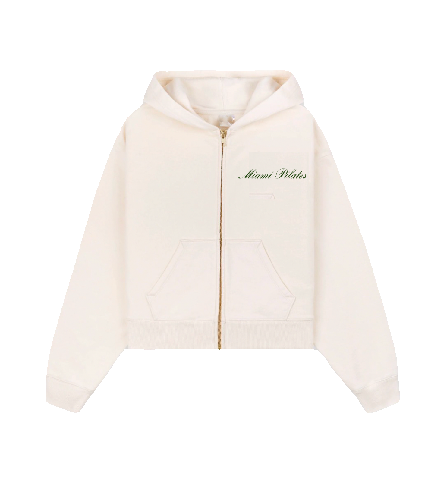 Miami Pilates Cream Zip Up Hoodie