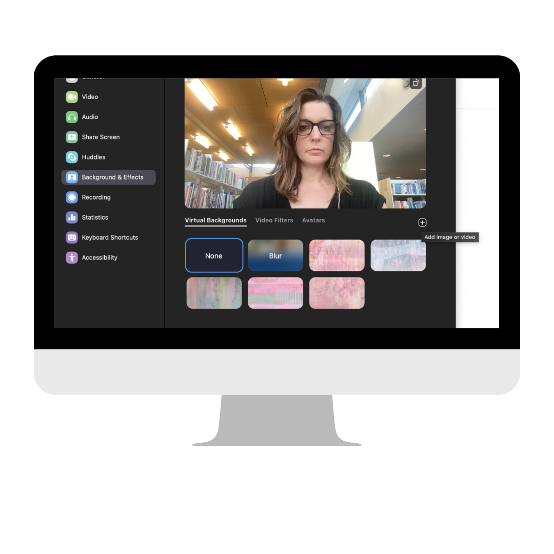 2. Click the + icon to upload new backgrounds