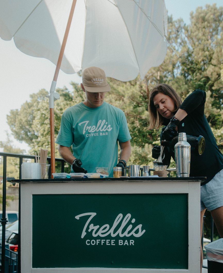 Trellis Coffee Bar mobile coffee cart and team in Augusta, GA