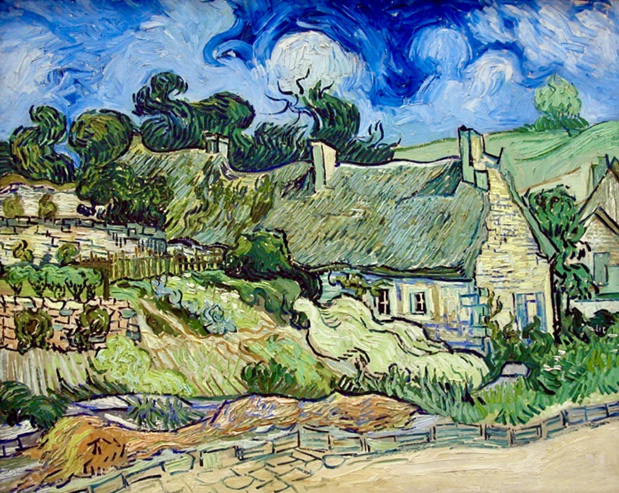 Thatched Cottages at Cordeville By Vincent van Gogh