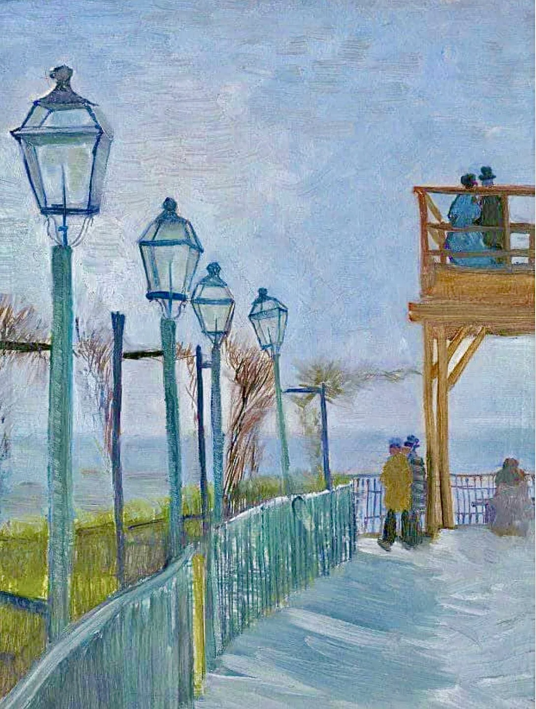 Vincent van Gogh - Terrace and observation bridge, Montmartre .