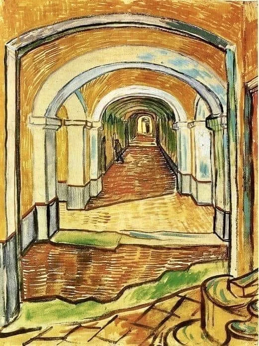 Corridor in the Asylum By Vincent van Gogh