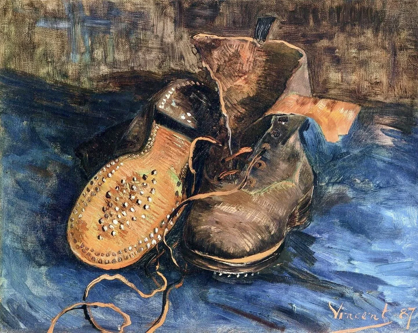 #VanGogh of the Day: A Pair of Boots, early 1887. Oil on canvas, 32.7 x 41.3 cm. The Baltimore Museum of Art, Baltimore.