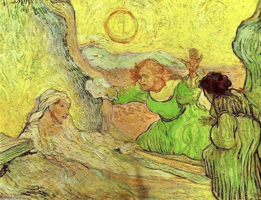 Vincent Van Gogh - The Raising of Lazarus (after Rembrandt). Saint-Rémy-de-Provence, May 1890. Oil on paper, 50 cm x 65.5 cm. Van Gogh Museum, Amsterdam, Netherlands