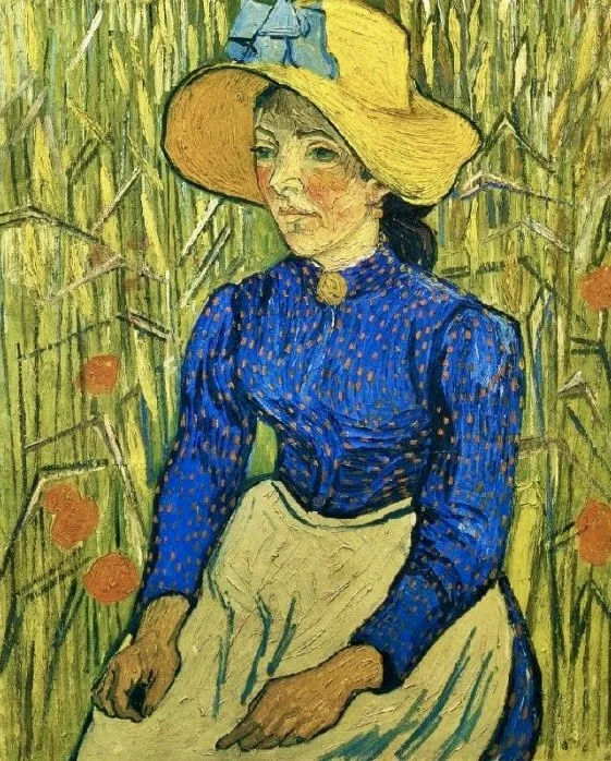 VINCENT VAN GOGH  “Peasant Girl with yellow Straw hat”, 1890
