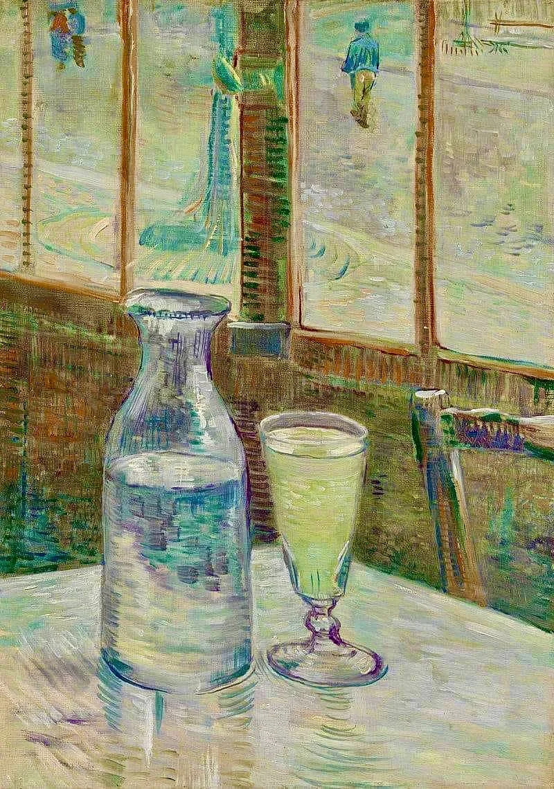 Vincent Van Gogh  Glass of Absinthe and a Carafe