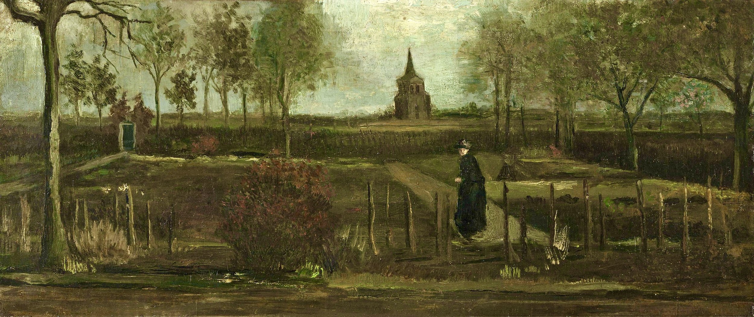 Vincent van Gogh: The Nuenen Presbytery Garden in Spring in the Netherlands