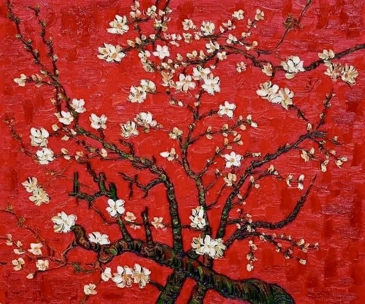 Red Almond Blossoms by Vincent van Gogh