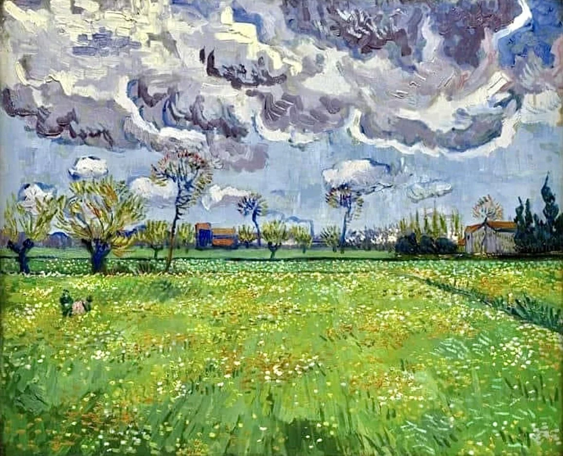 .                           #VAN_GOGH , Wheat field under storm clouds