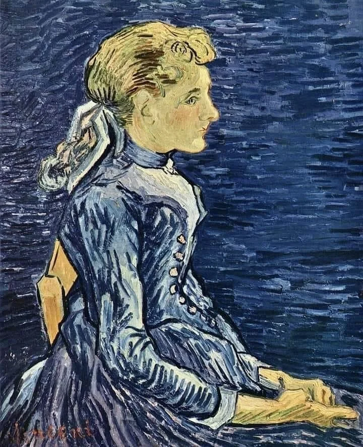 Vincent van Gogh (Dutch, 1853–1890) "Portrait of Adeline Ravoux", 1890. Oil on Canvas, 67 × 55 cm. Private Collection.