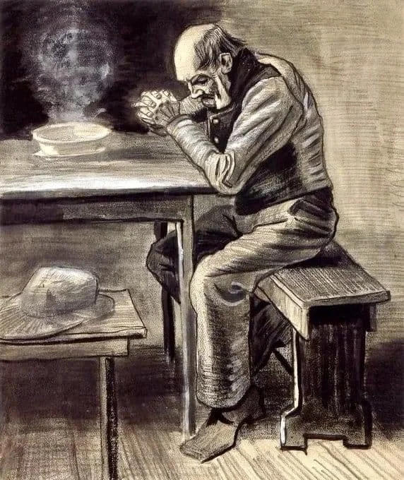 Vincent Van Gogh  "Old Man Praying", 1881.