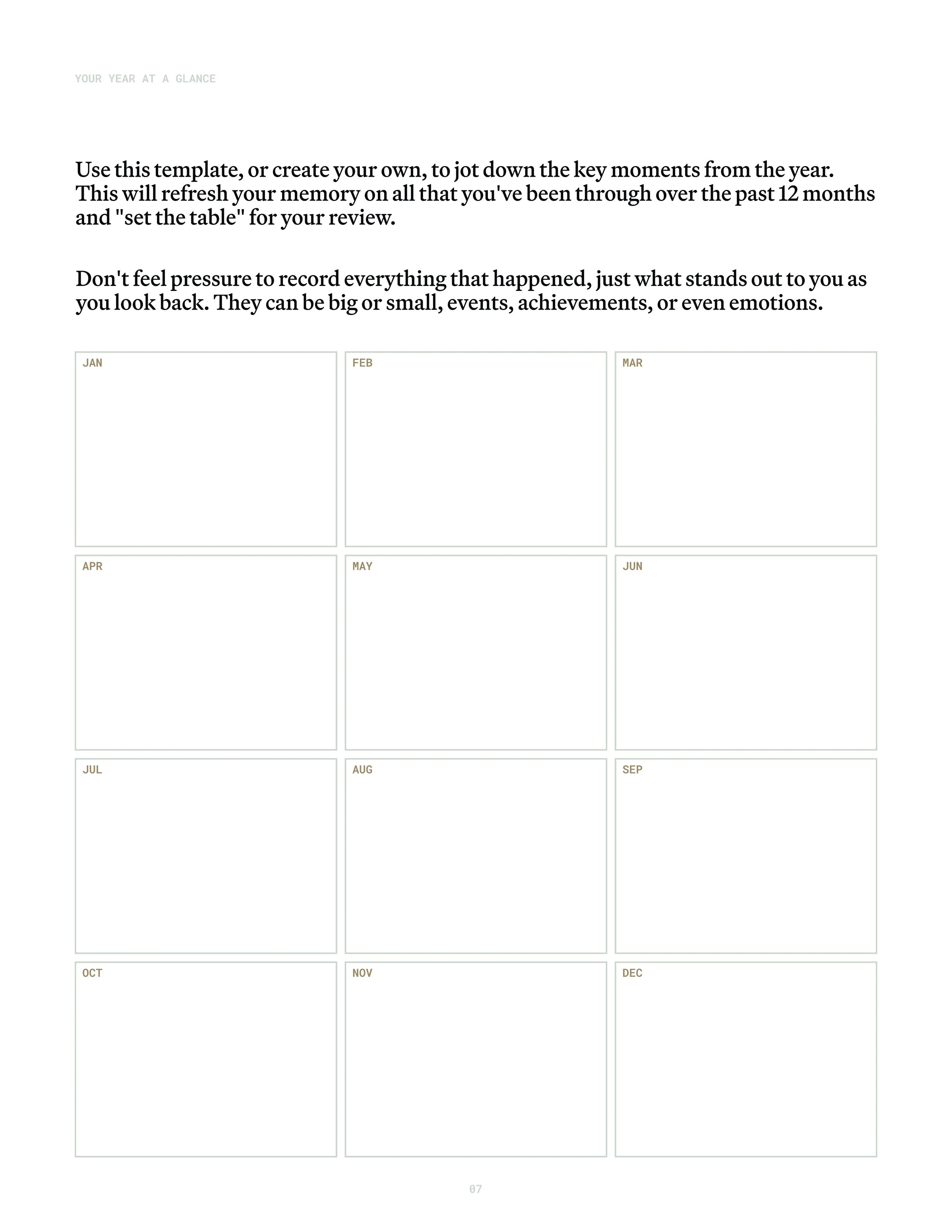 preview of the year end review guide