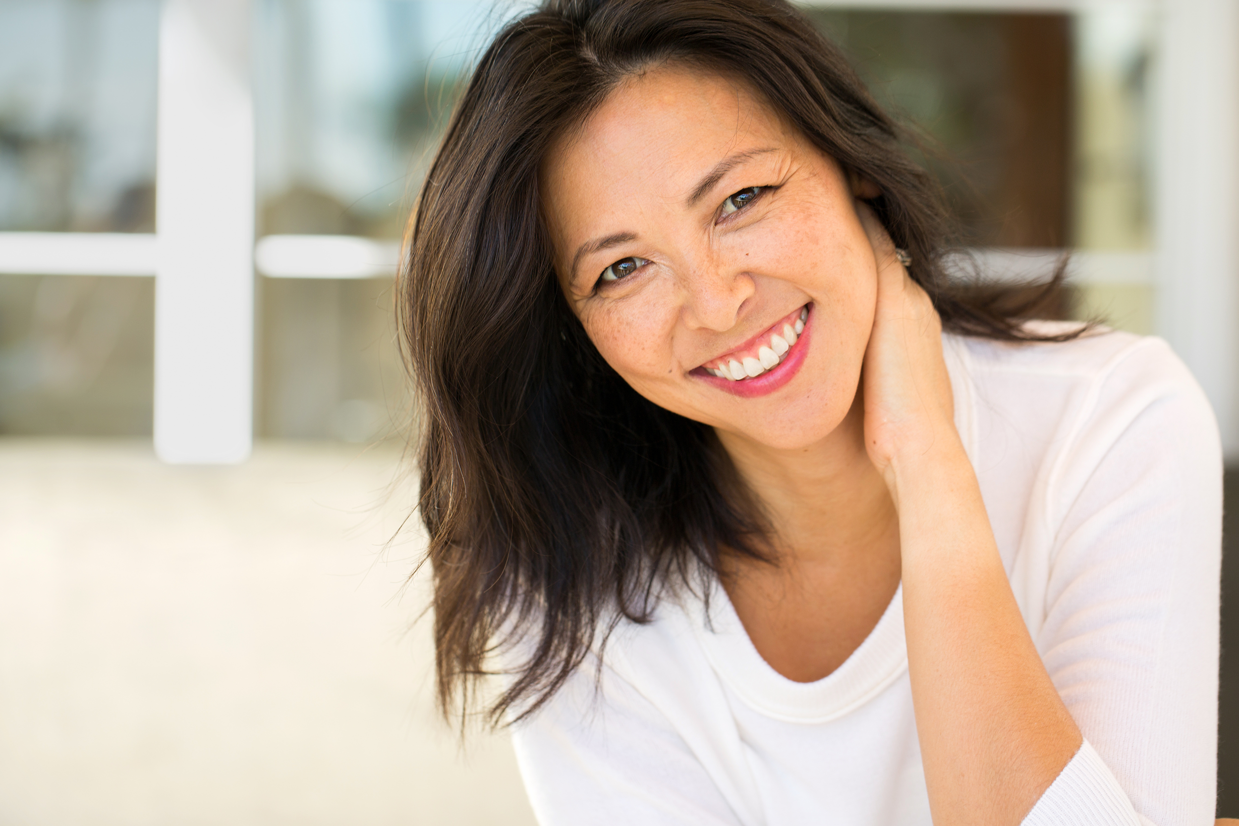 Asian woman smiling