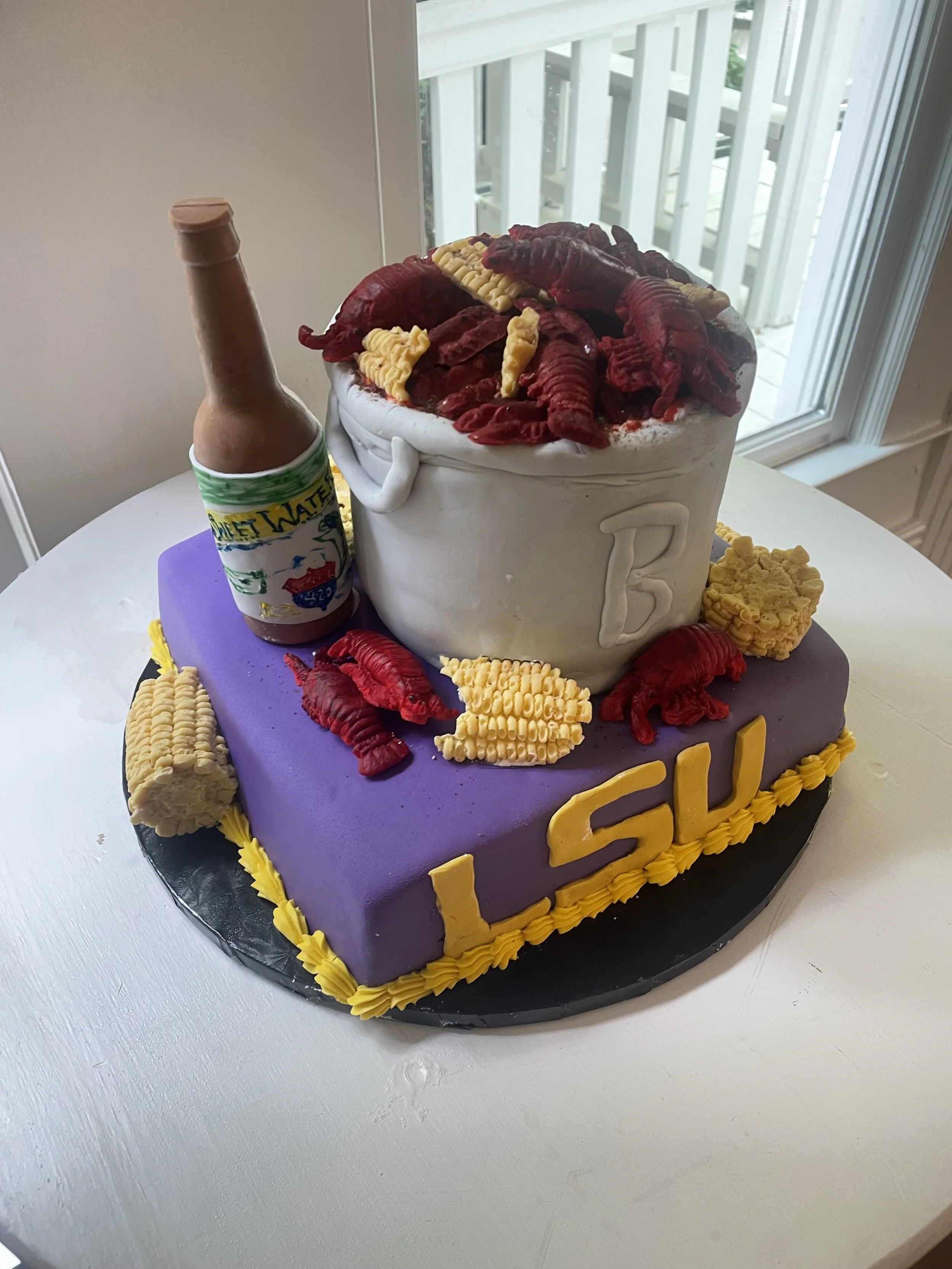Crawfish boil tailgating grooms cake