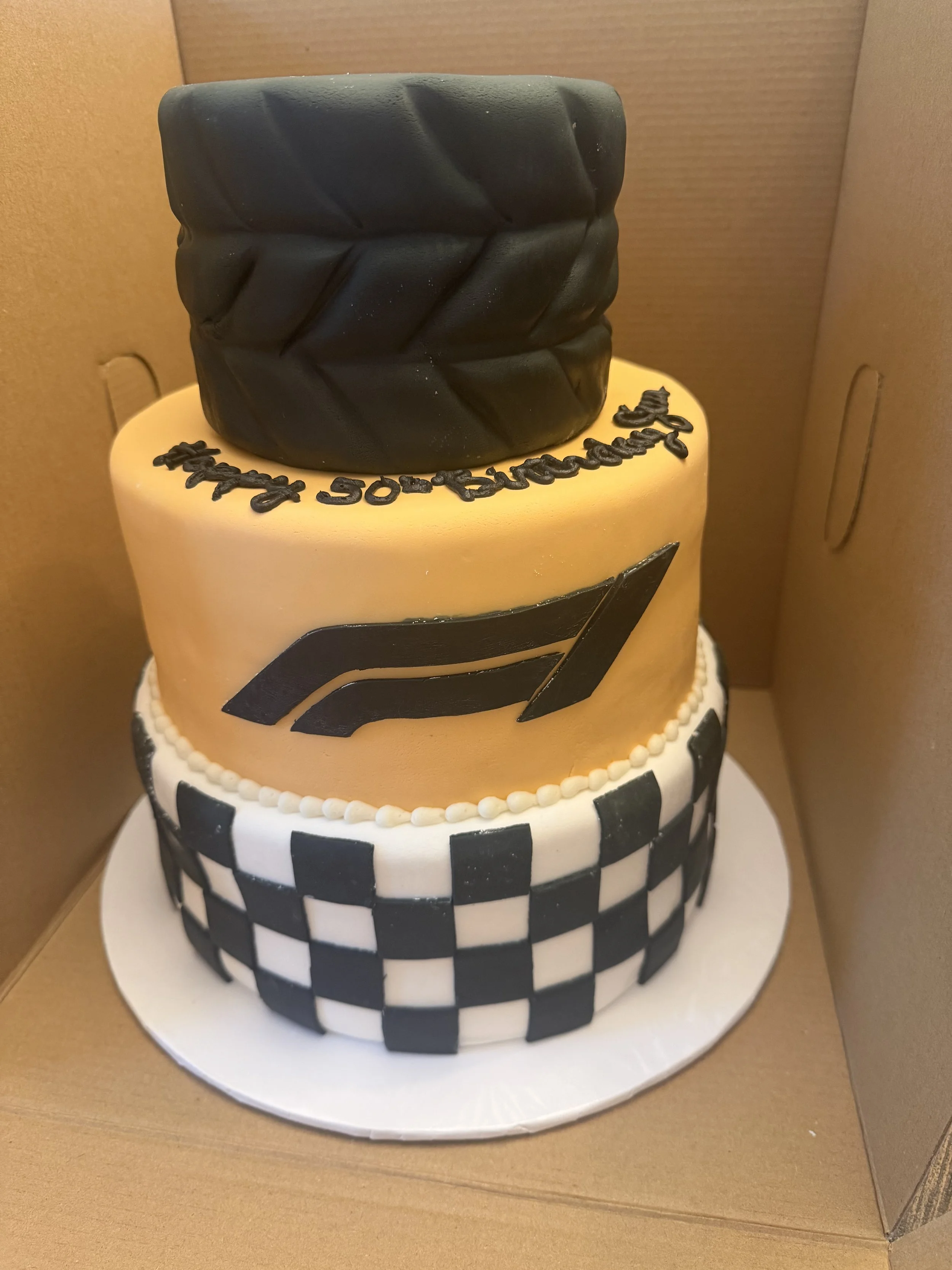 50th racing themed birthday cake