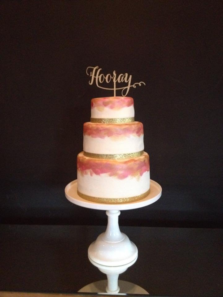 hand painted gluten-free 40th birthday cake by Atlanta cake designer Artful Cakery by Julie