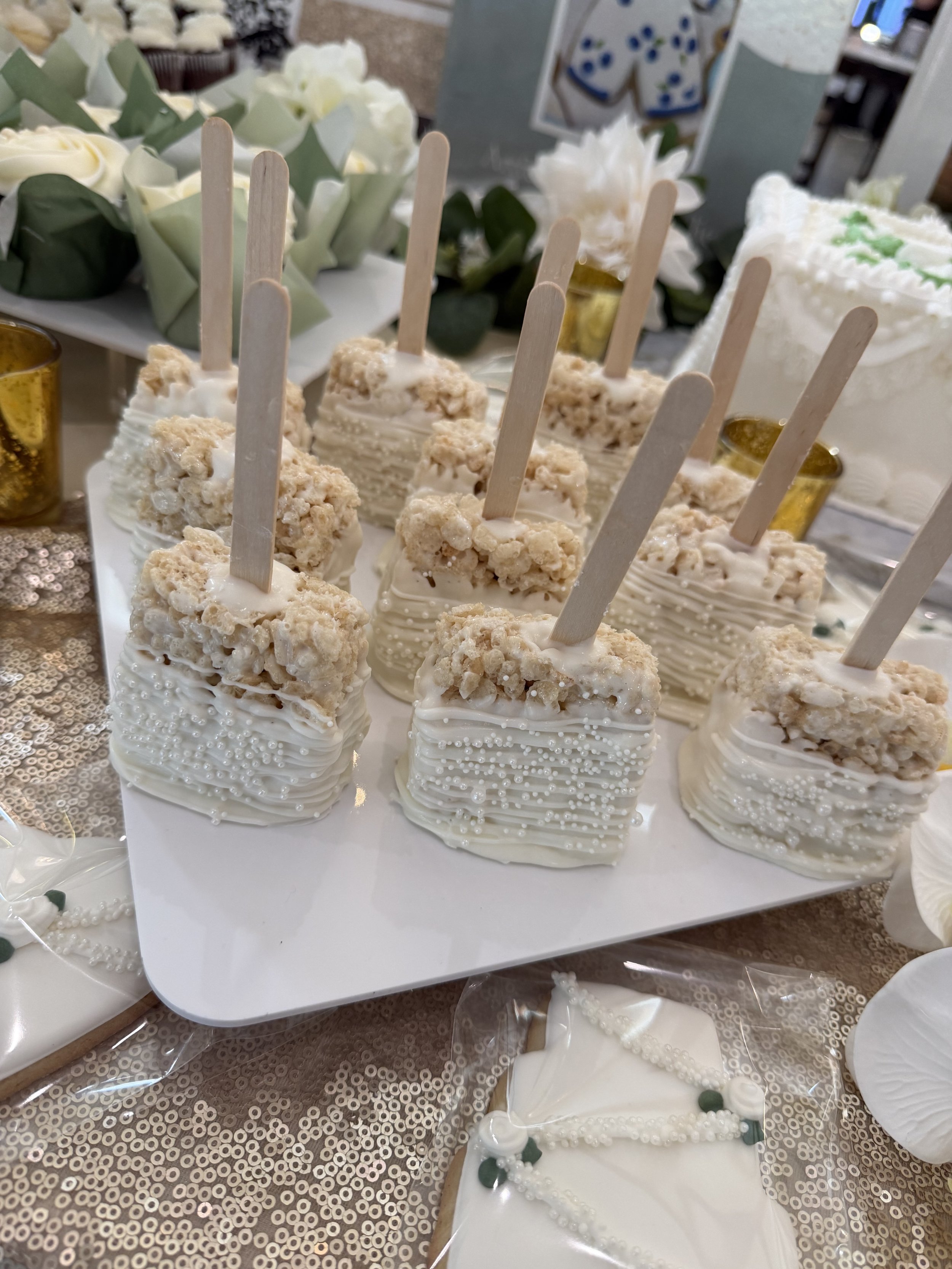 dipped rice crispy treats