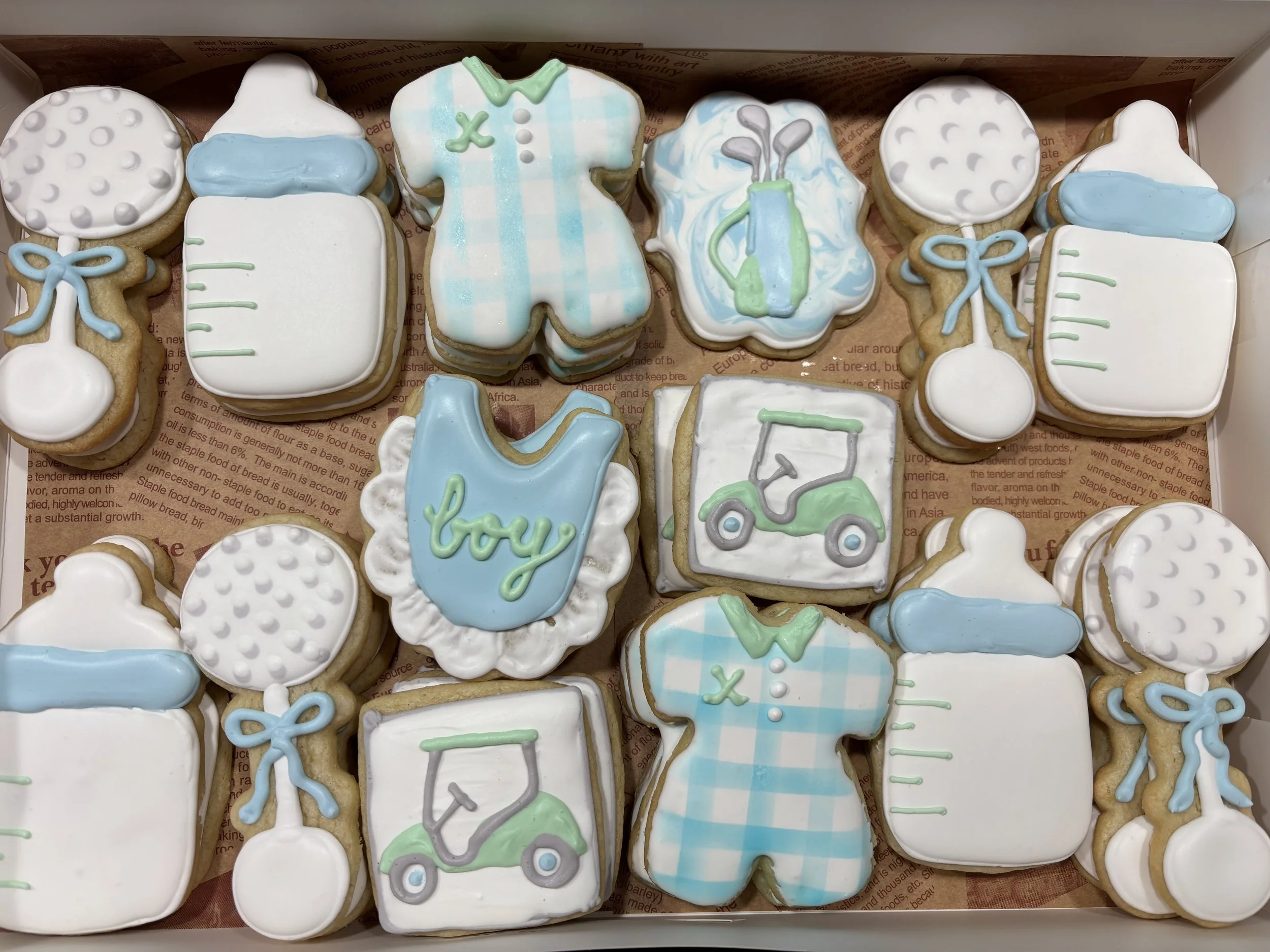 golf themed boy baby shower decorated cookies in flowery branch georgia
