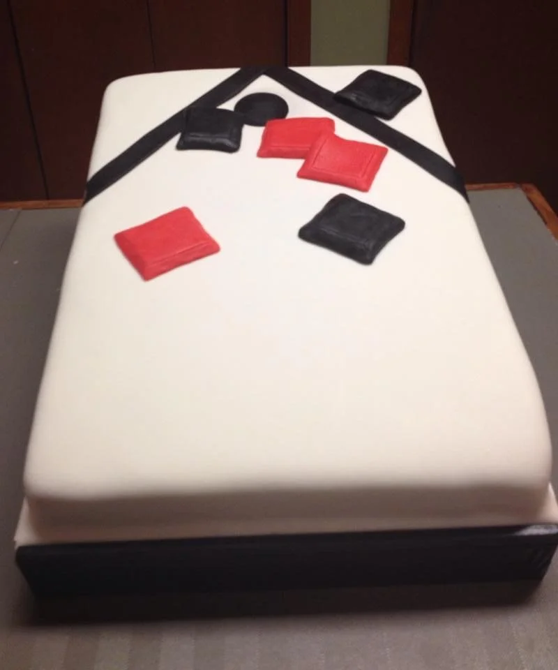 Corn hole cornhole bean bag game groom's cake