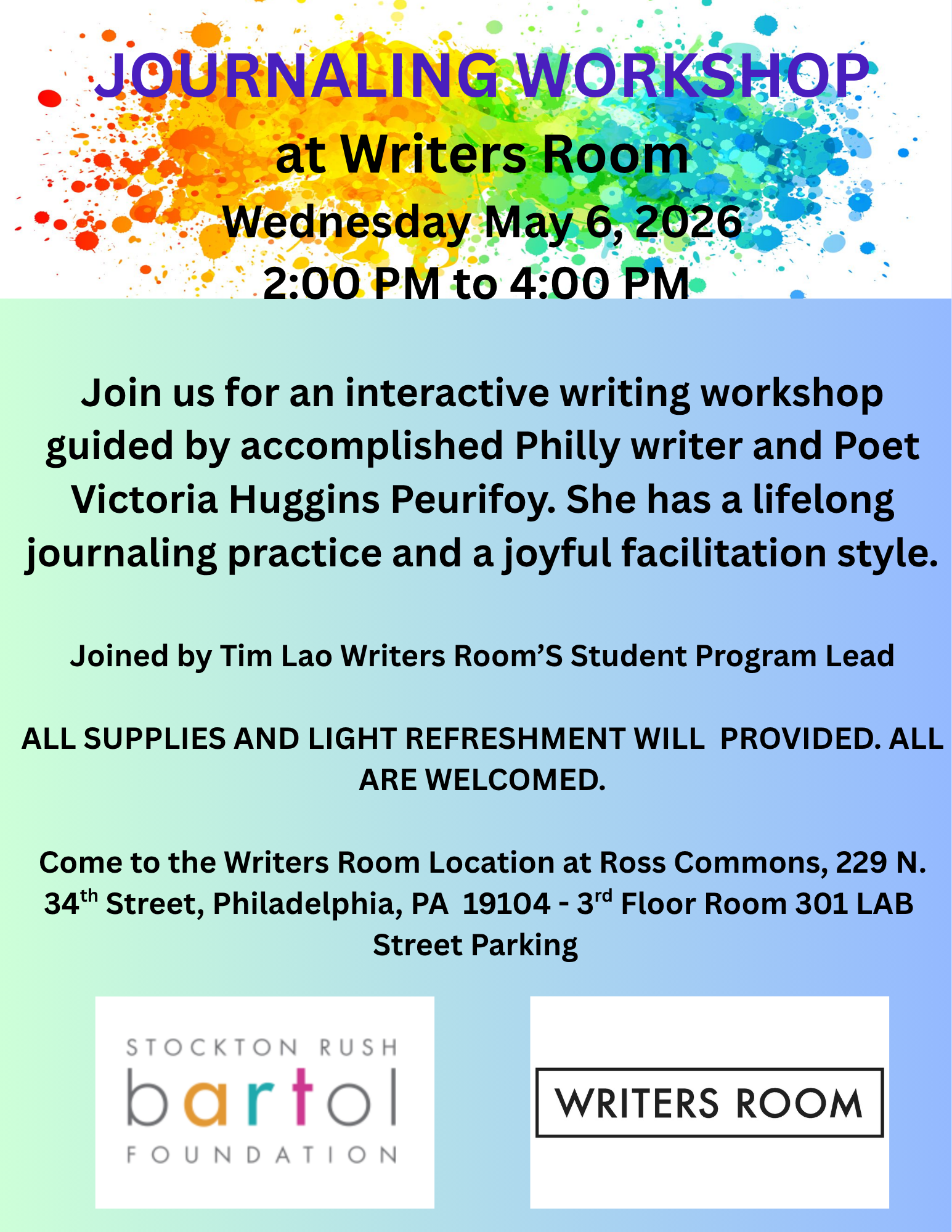 Journaling Workshop with Victoria Huggins Peurifoy feat. Tim Lao
