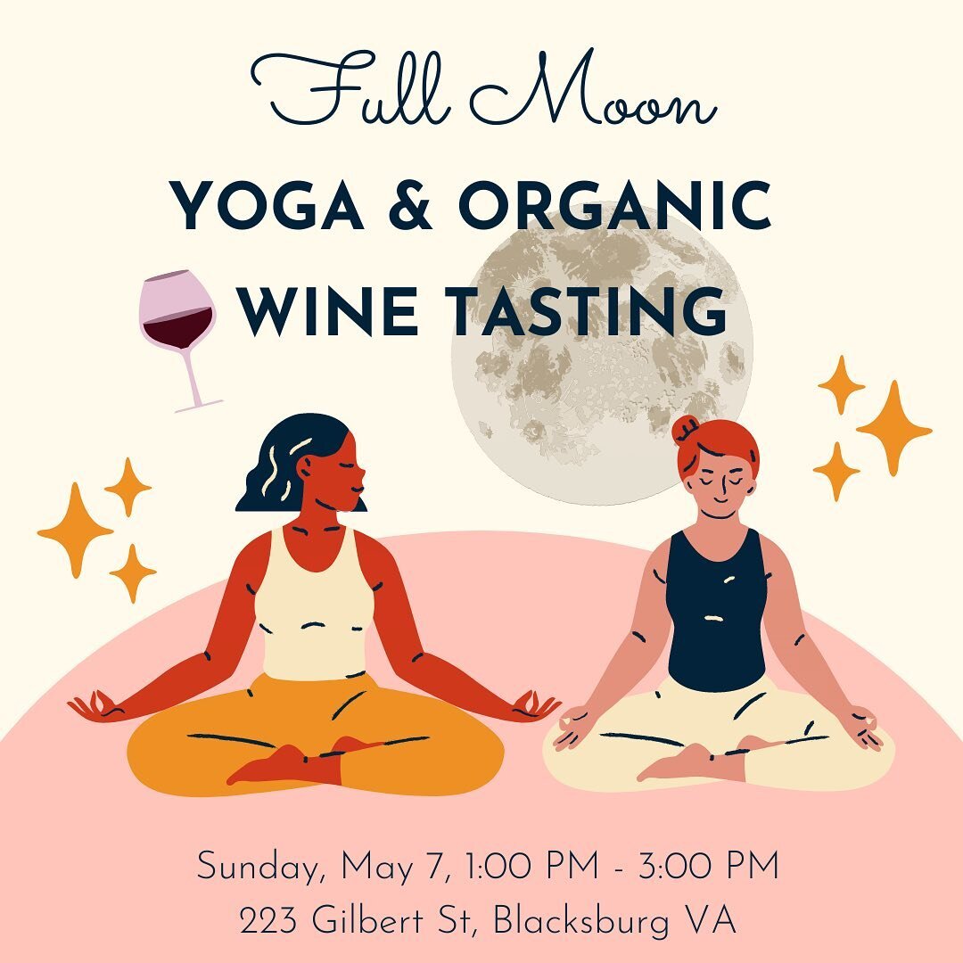 🌕 It&rsquo;s that time again! 

Join us for a Full Moon Yoga flow, followed by lunch &amp; a tasting of 3 organic wines on Sunday May 7th from 1-3pm! 

Sign up on the events page of our website (winelab.com) or through the link in our IG bio. 

Hope