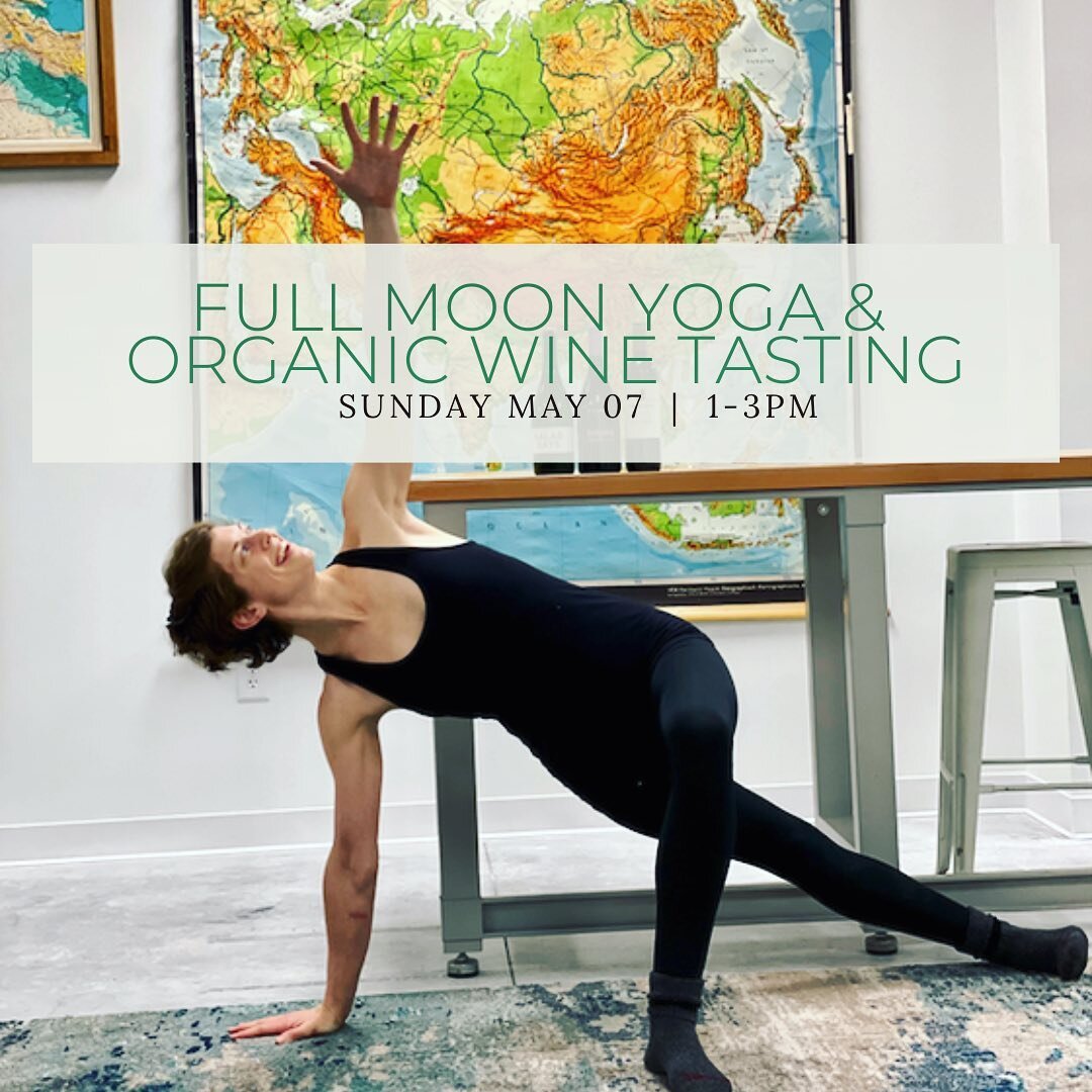It&rsquo;s the perfect way to de-stress! ✨

Join us for a Full Moon Yoga flow, followed by lunch &amp; a tasting of 3 organic wines on Sunday May 7th from 1-3pm! 

Sign up on the events page of our website (winelab.com) or through the link in our IG 