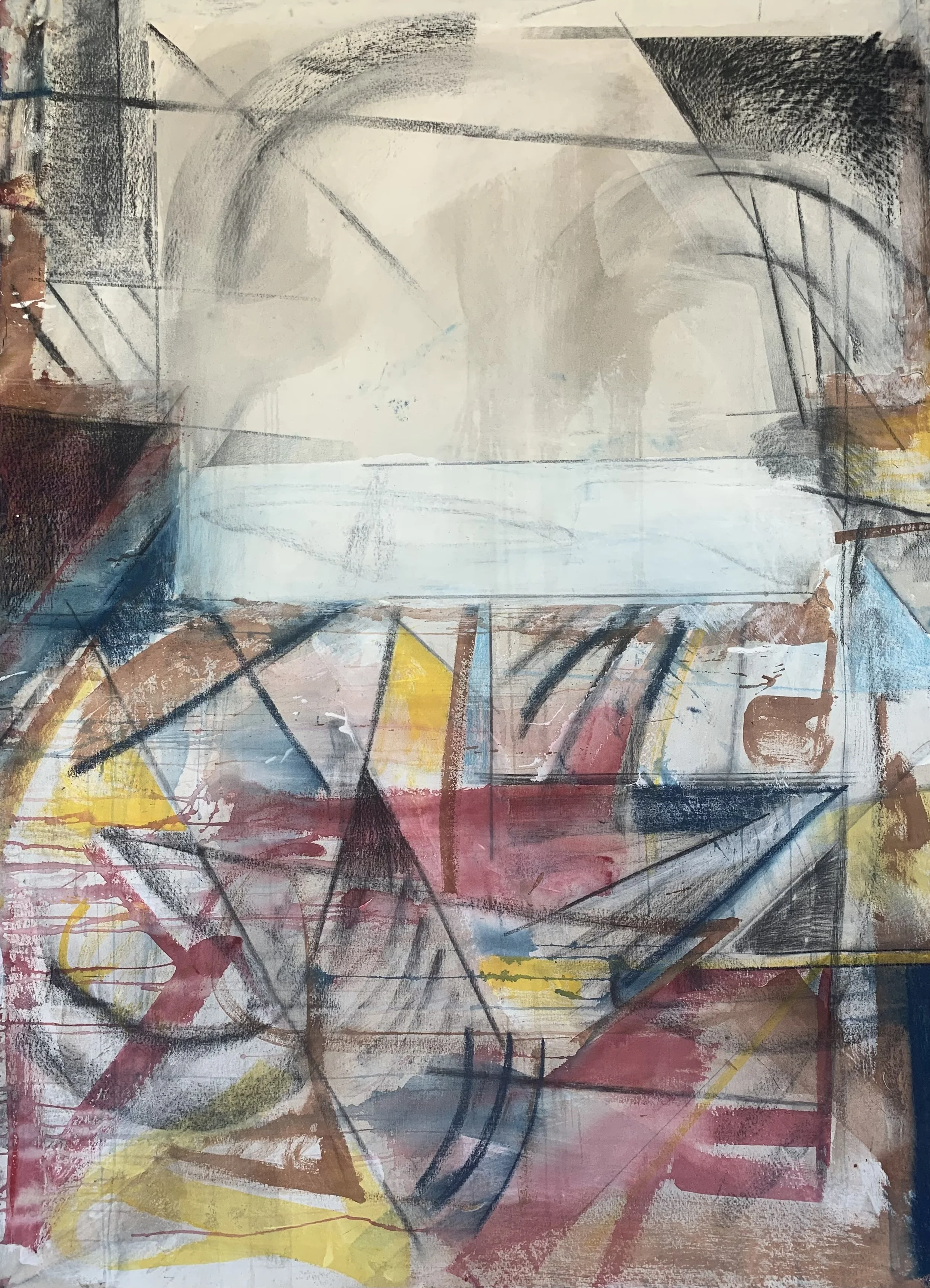 Passage through,
71 inches x 51 inches,
Acrylic, charcoal, pastel on canvas