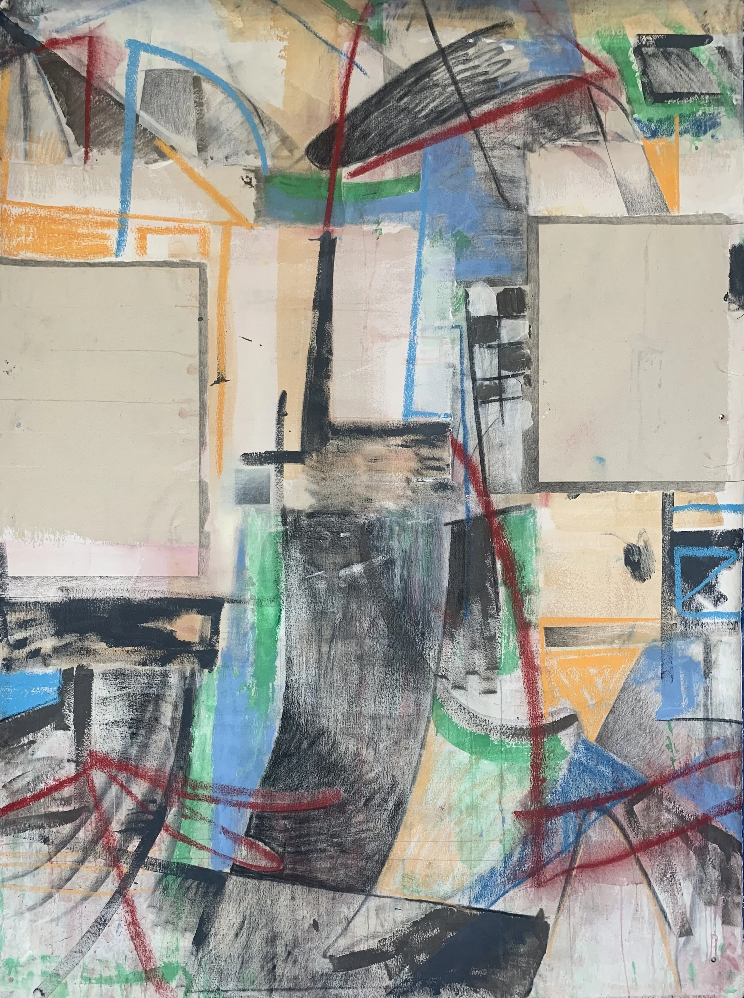 Urbanism,
72 inches x 52 1/2 inches,
Acrylic, charcoal, pastel on canvas