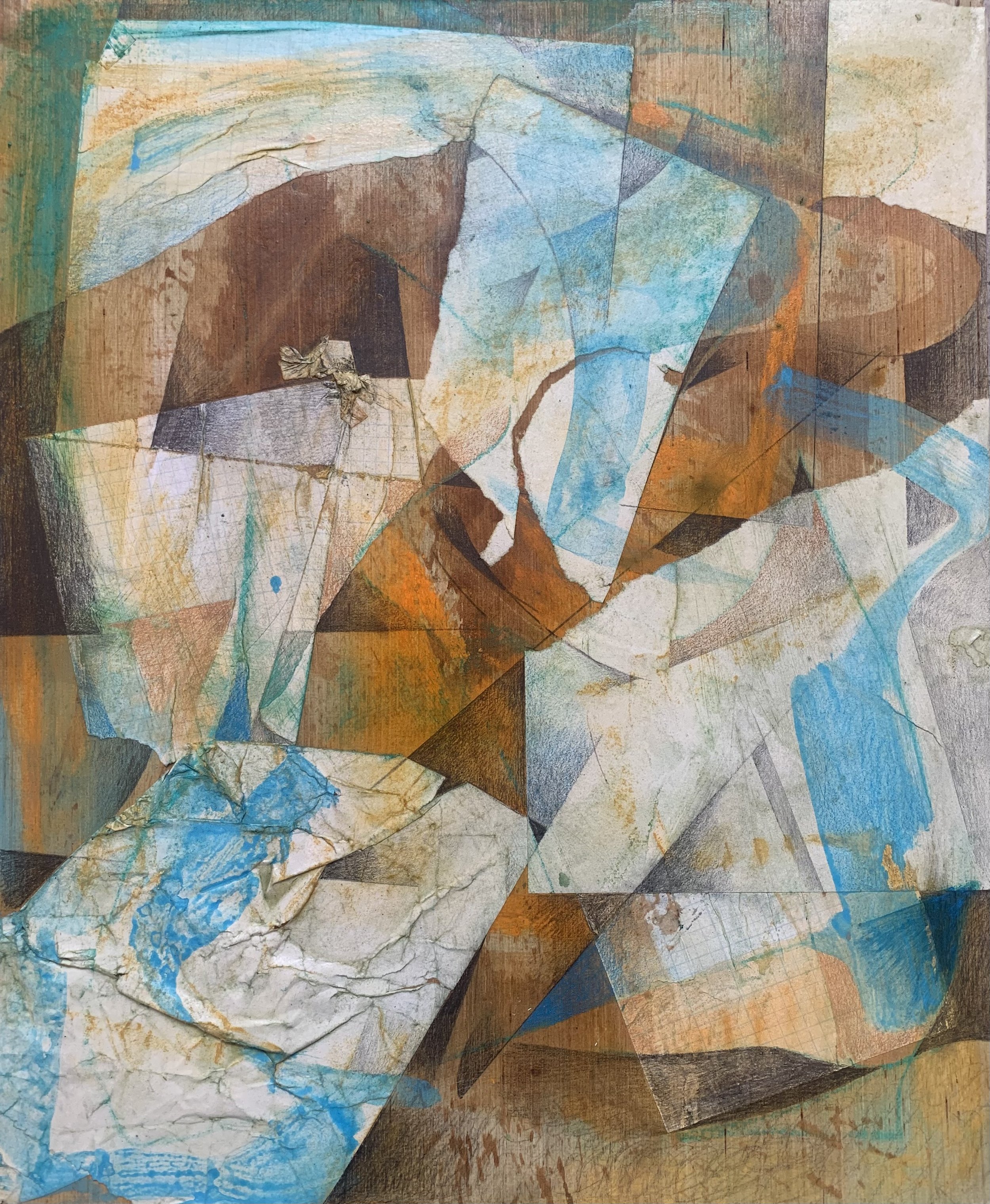 Canyon Run,
29 inches x 24 inches
Acylic, pastel, pencil, paper on wood panel