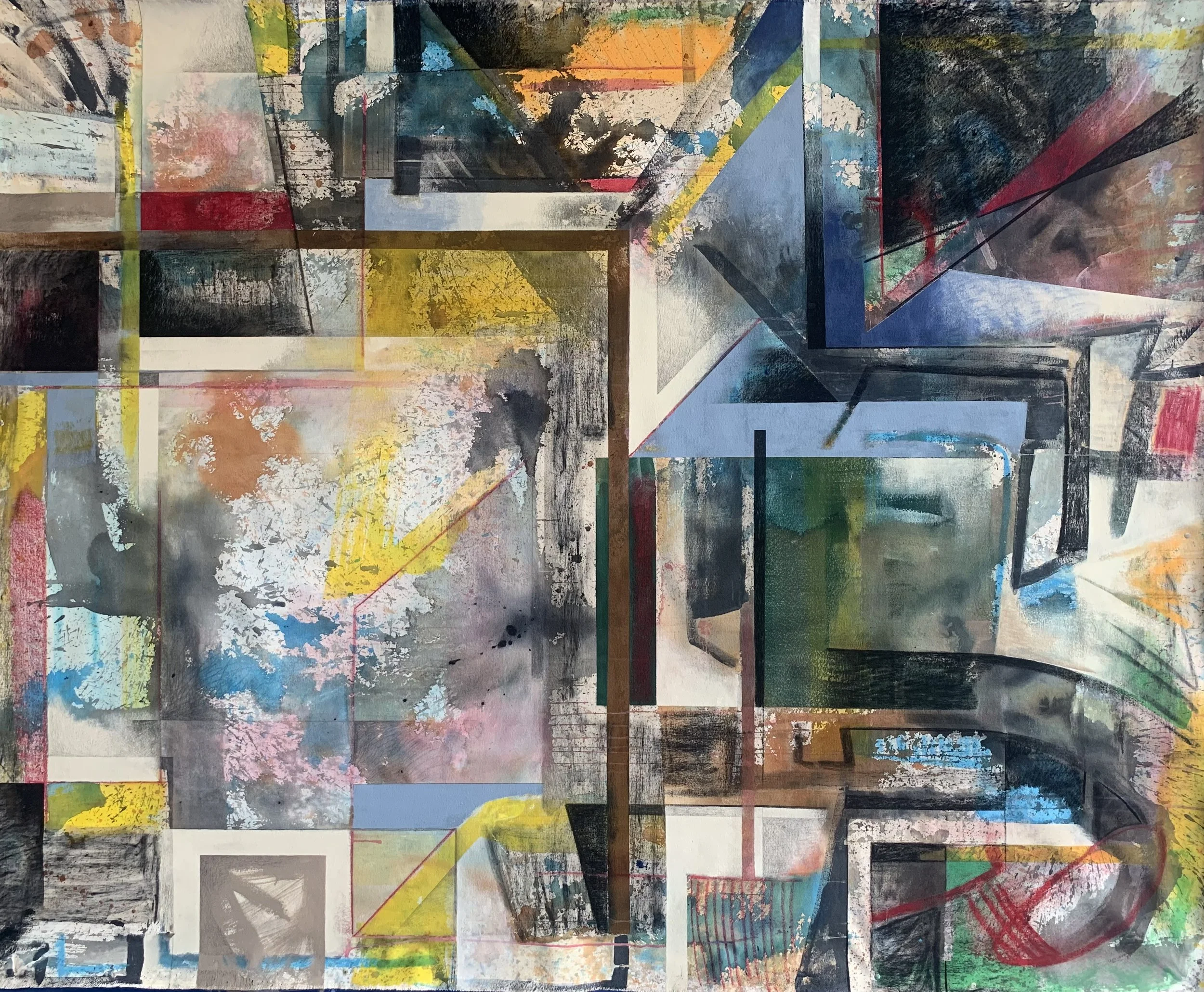 Access,
71 inches x 81 inches,
Acrylic, charcoal, pastel, pencil on canvas