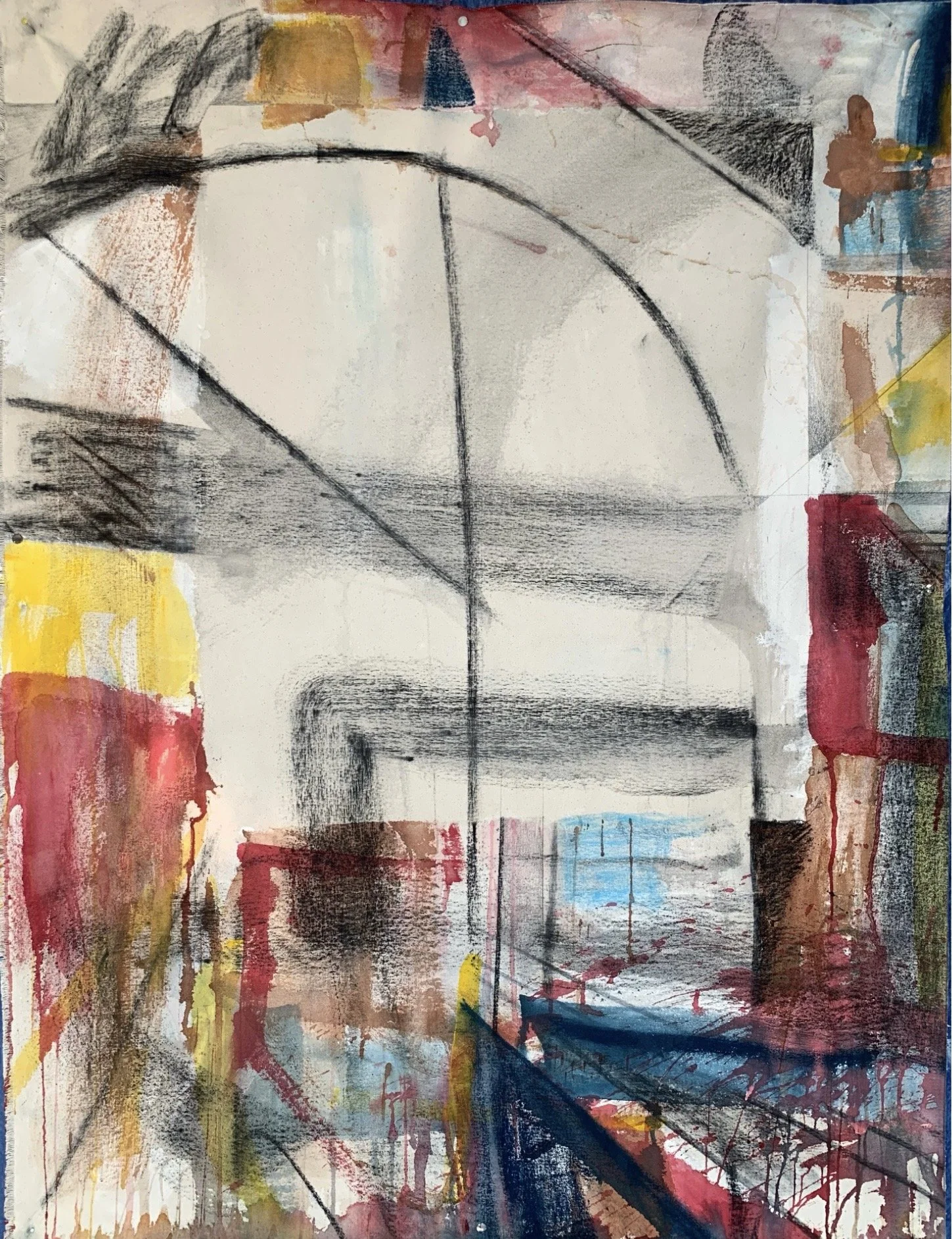 74 st./Roosevelt,
47 1/2 inches x 36 1/2 inches,
Acrylic, charcoal, pastel on canvas