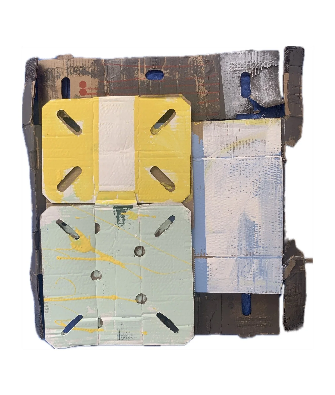 Assemblage #2: Save better, Live money
31 inches x 31 inches,
Acrylic, oil pastel on cardboard