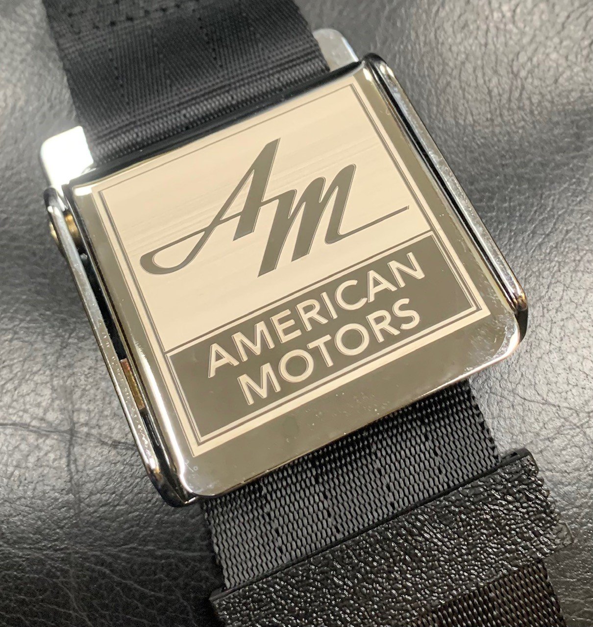 AMC 1st Gen Corporate Logo Seat Belts Vintage OEM — Laser Belts