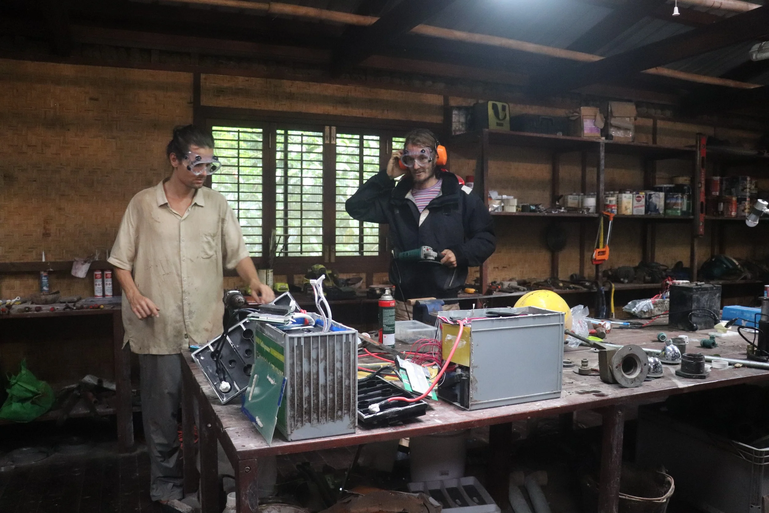 power tools in off grid ecovillage