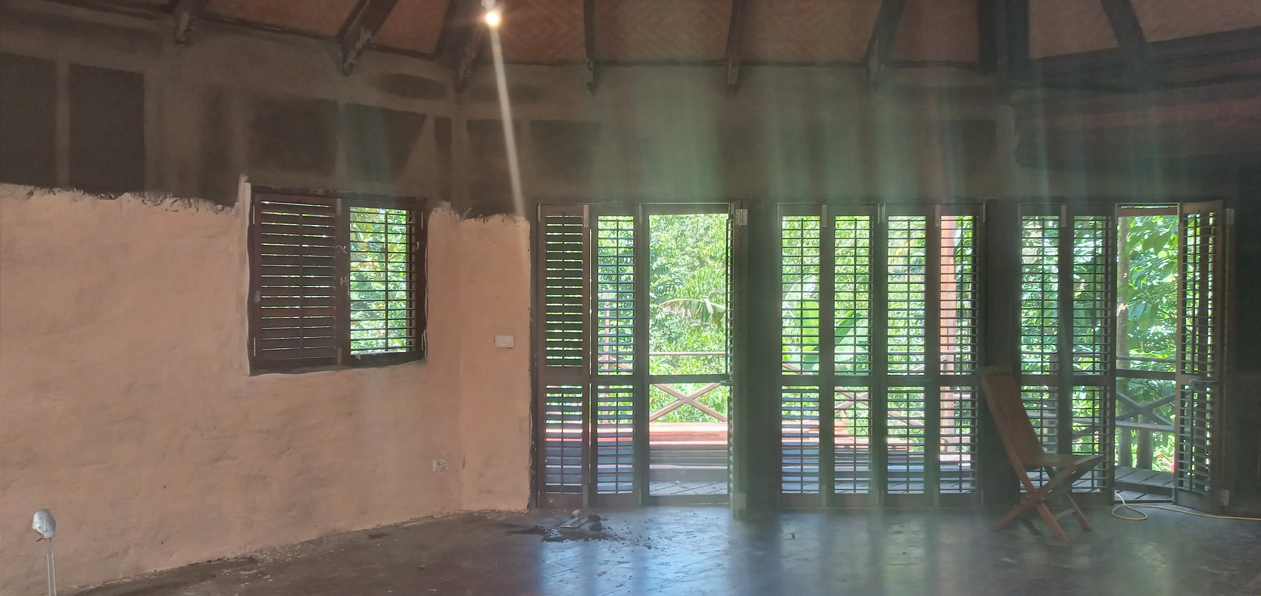 cob building lime finish interior wall ecovillage vanuatu