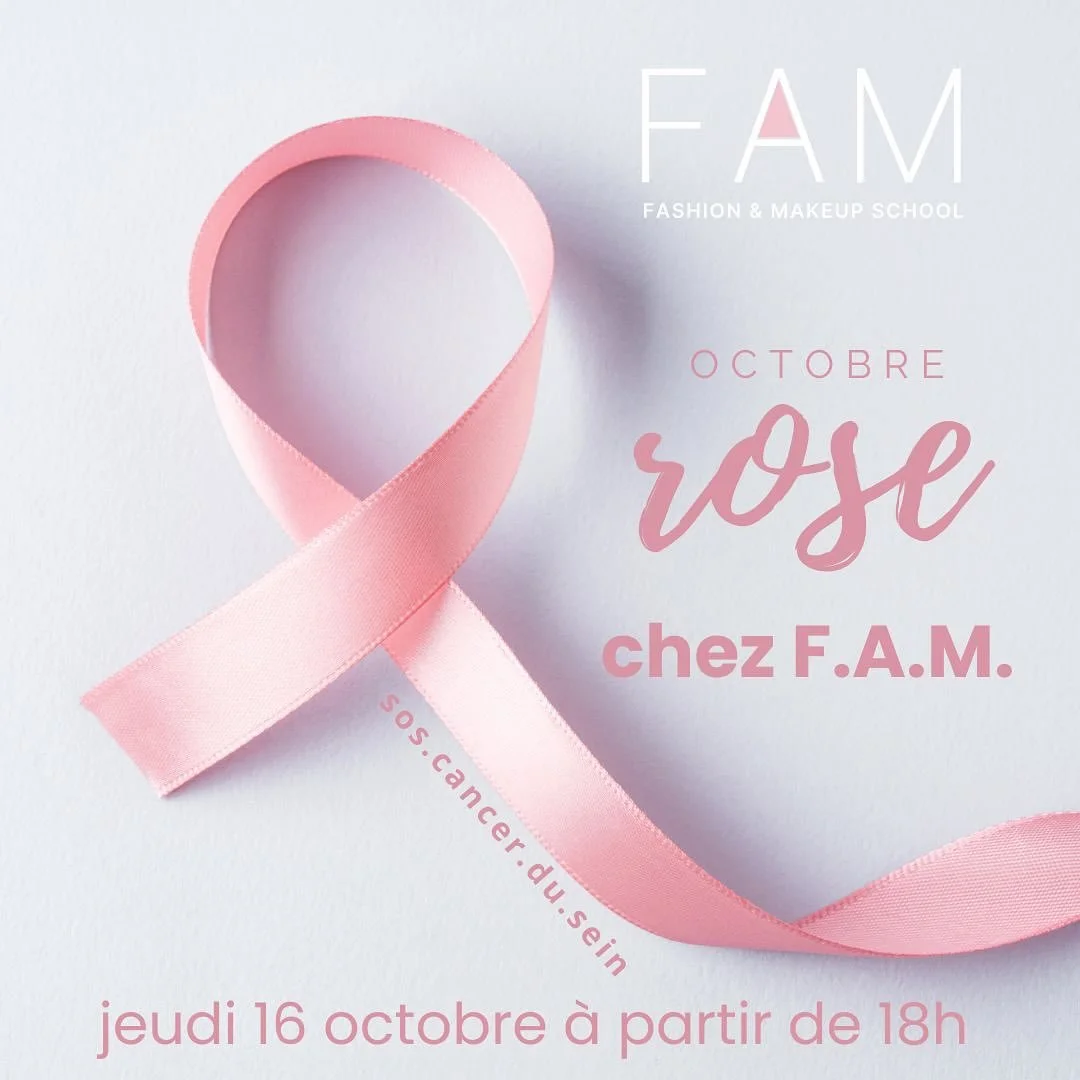 🎀 Octobre Rose chez F.A.M. 🎀
L’École F.A.M. et ses élèves vous invitent le jeudi 16 octobre à partir de 18h à une soirée spéciale placée sous le signe de la solidarité et de la b
