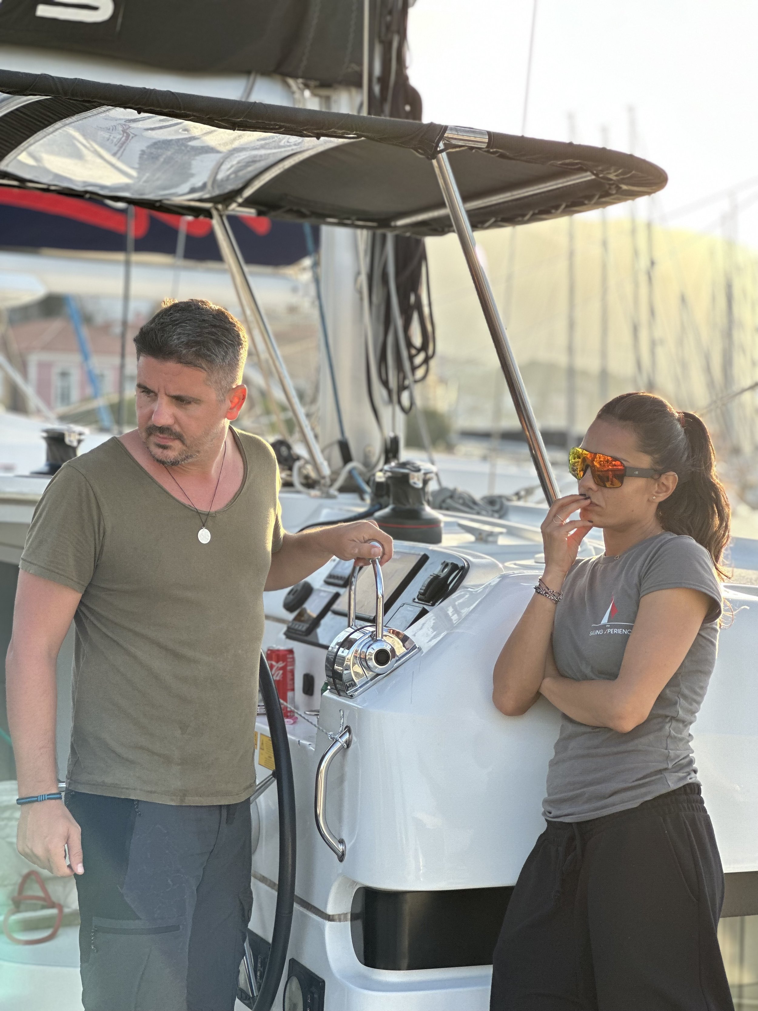 Maneuvering a catamaran. It's important to learn how to navigate in different wind and weather conditions, and how to handle the boat in tight spaces.