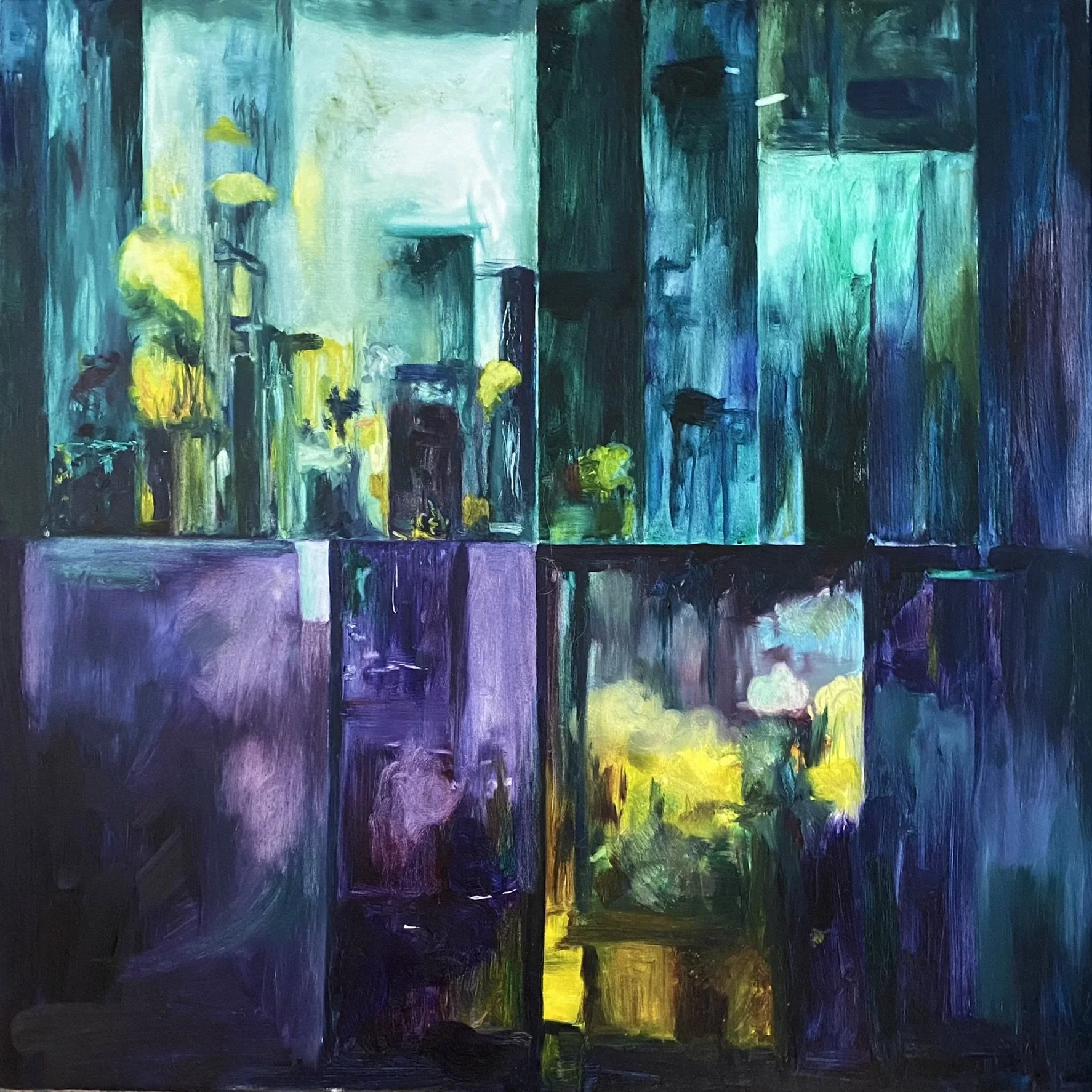 Abstract painting of quarters