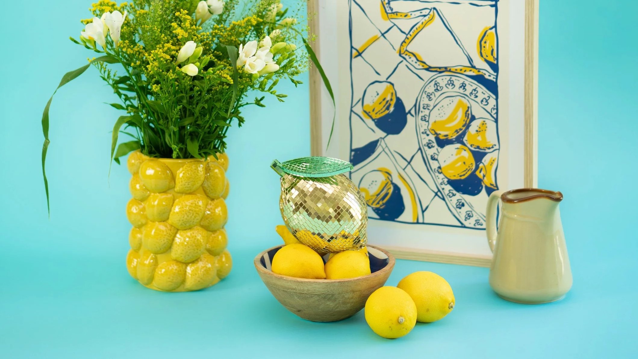 KIT DE CANEVAS BOULE A FACETTES CITRON
