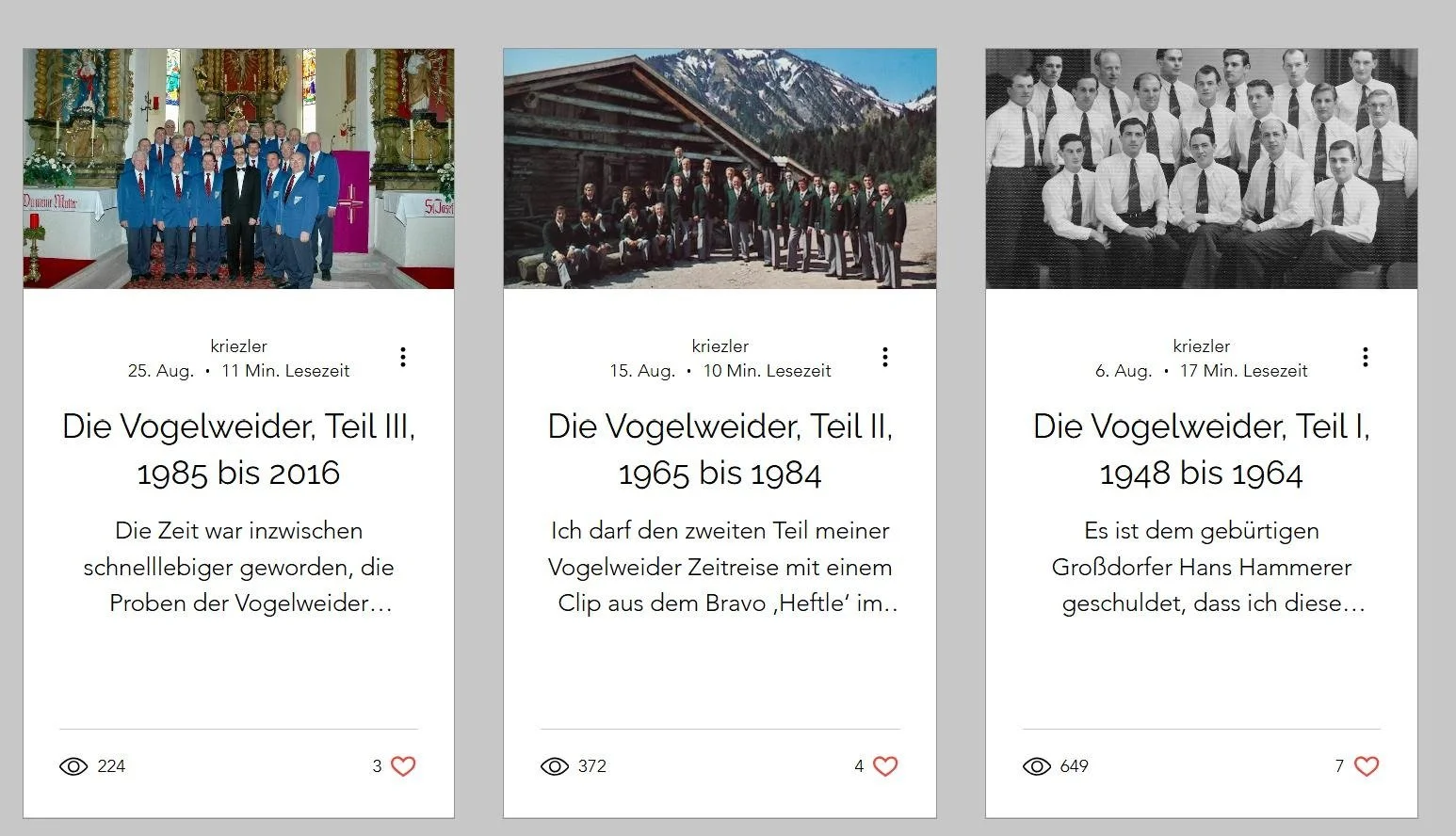 Die Geschichte der Vogelweider