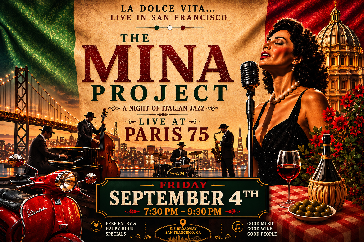 A little Italy. A little San Francisco. A lot of soul. 🇮🇹🎷🍷